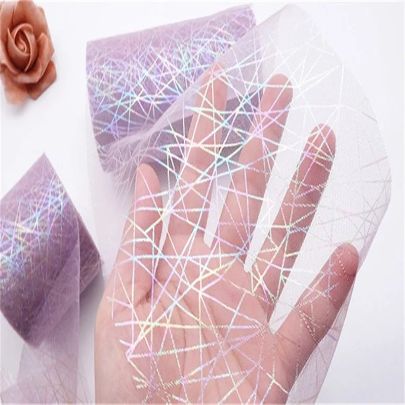 25y флуоресцентная паутина тюль рулон блесток ткань Пояс аксессуары для волос