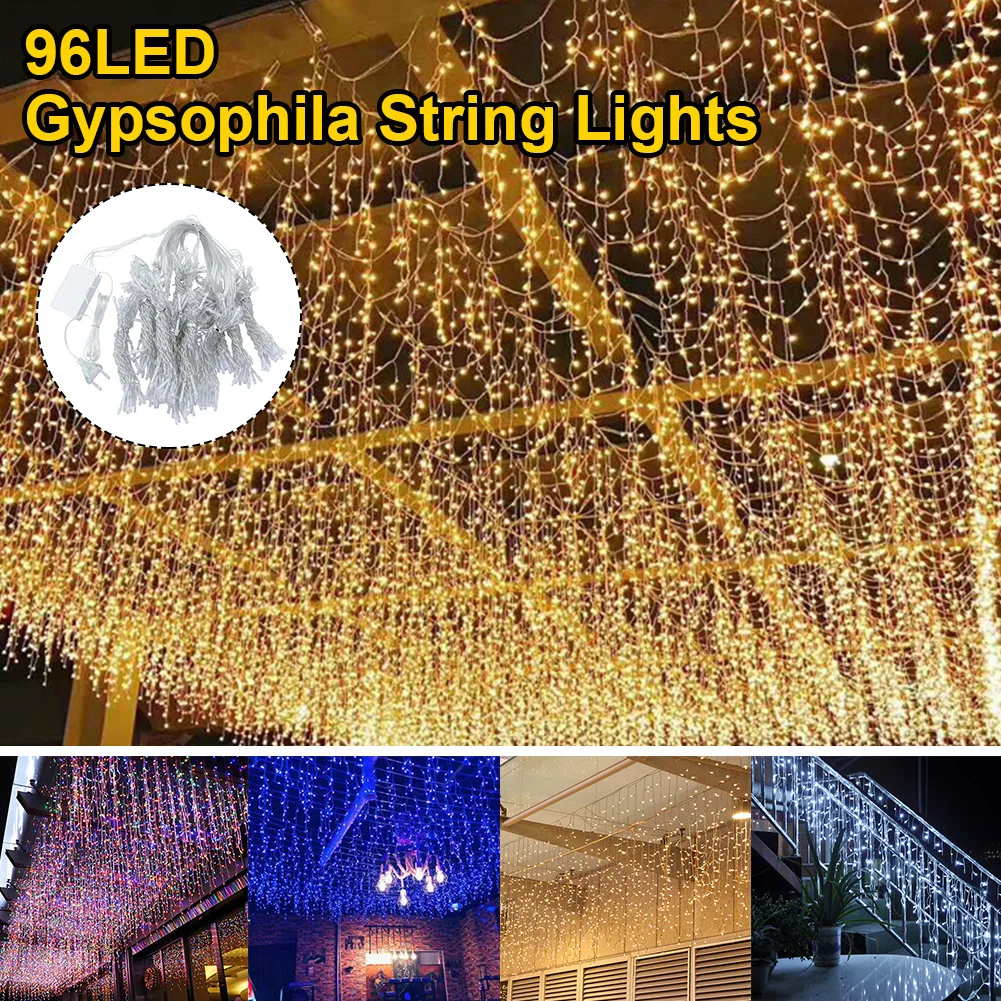 

4m Christmas Light Icicle String Light 8 Modes 220V Plug In Window Curtain LED Fairy Light Wedding Party Holiday Decoration Lamp