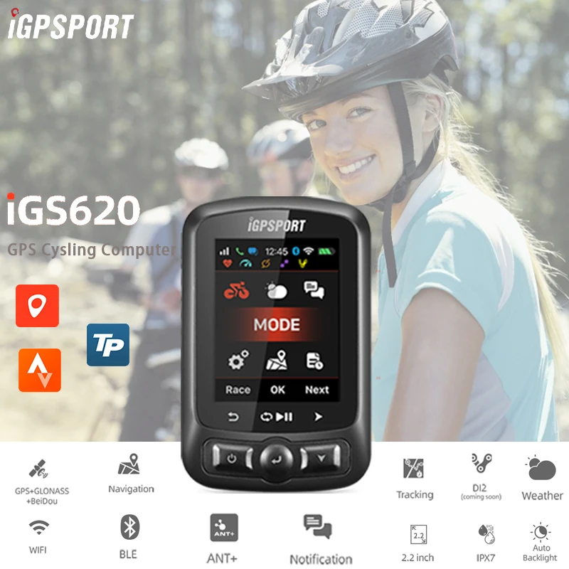 

iGPSPORT IGS620 GPS with ANT+ Ble5.0 IPX7 Cycling Computer Waterproof Sensors Heart Rate Monitor Cycling Bicycle Accessories
