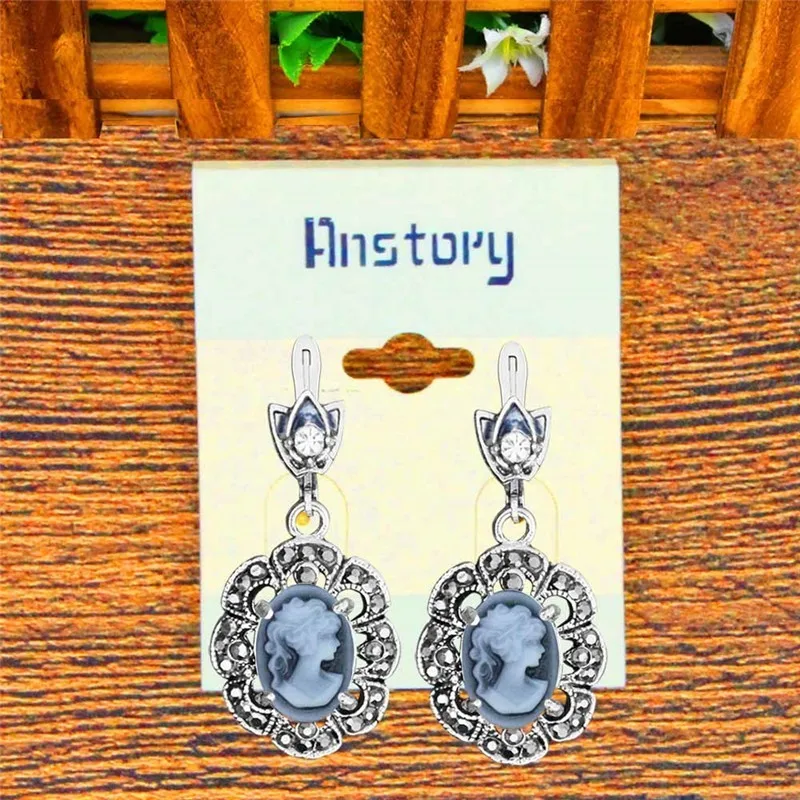 Vintage Lady Queen Cameo Jewelry Sets Plumflower Pendant Rhinestone Fashion TS431 | Украшения и аксессуары
