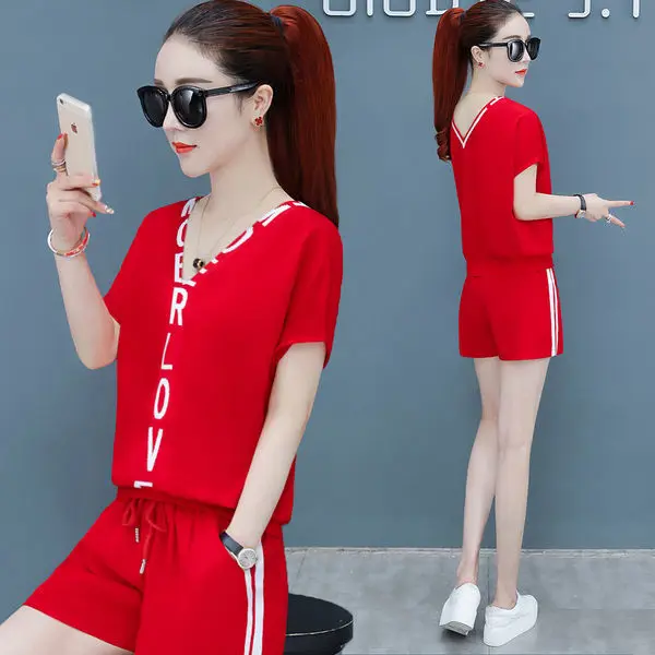

Loose sports suit female girlfriends casual sportswear two-piece suit