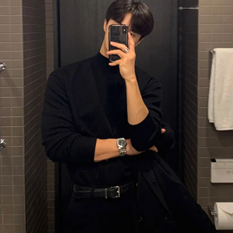 Повседневный мужской пуловер IEFB в Корейском стиле свободный Легкий трикотажный