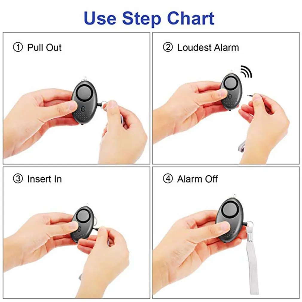 

Self Defense Alarm 130dB Security Protect Alert Scream Loud Emergency Alarm Keychain Personal Safety For Women Children Elder