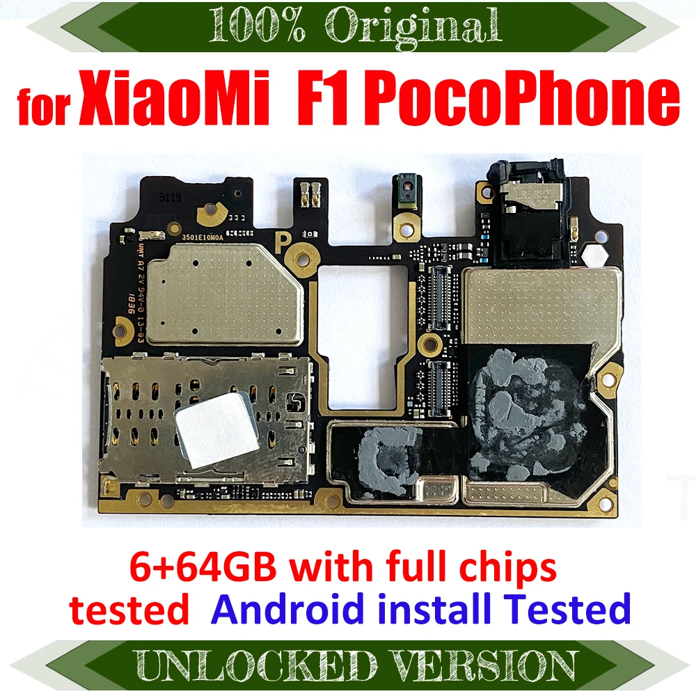 TDHHX 6 Гб RAM + 64 ROM для Xiaomi Pocophone Poco F1 материнская плата разблокирована полная рабочая