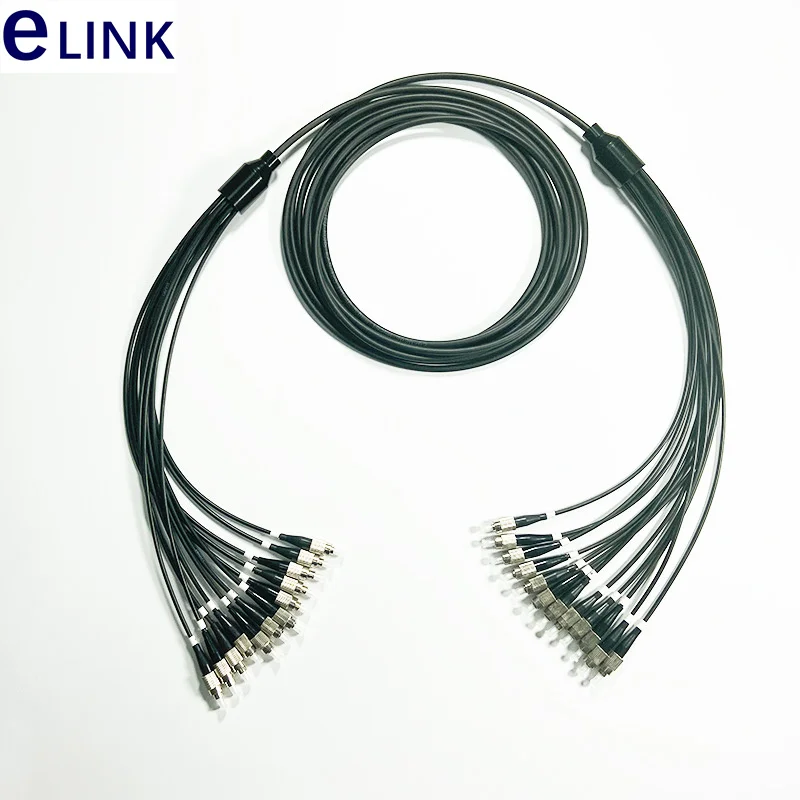 60M 12 cores LSZH Fiber optic Patchcords 12C Armored LC SC FC ST 6.0mm Armored patch lead cable Outdoor SM FTTA jumper 12 fiber