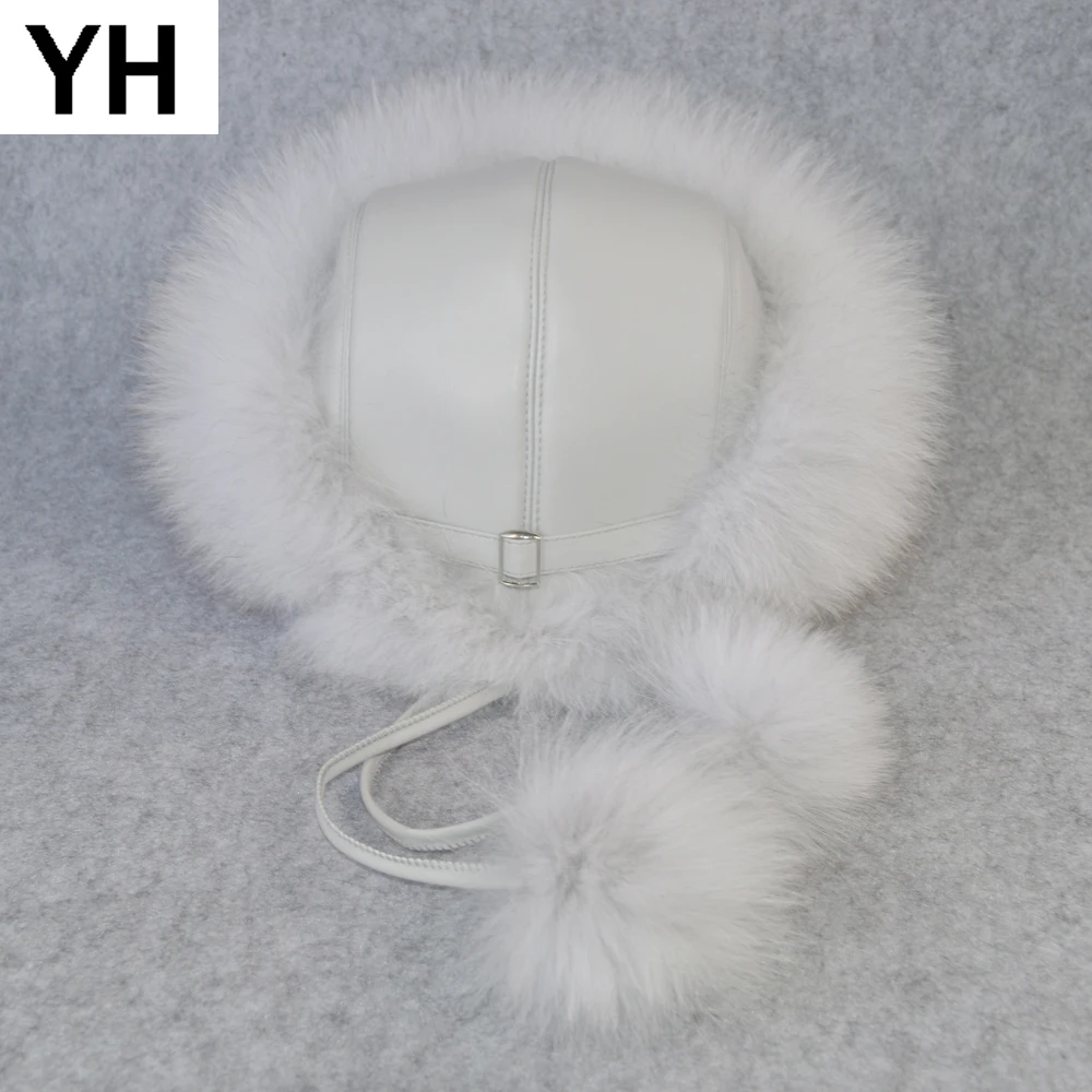 Женские зимние сапоги с настоящим натуральным лисьим мехом шляпа теплый мягкий