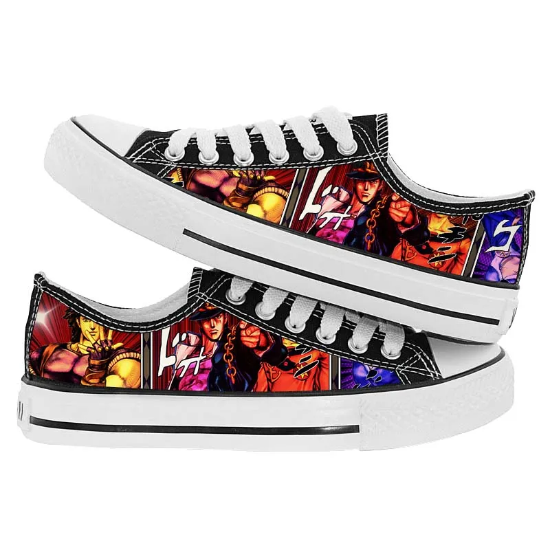 

JOJO Japanese Anime Cartoon Print Canvas Shoes Man Women Couples Casual Shoes The Wonderful Adventure Of JOJO