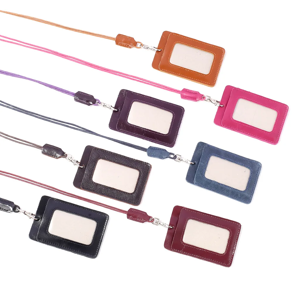 Держатель значка для сотрудников натуральная кожа работы ID карты слинг