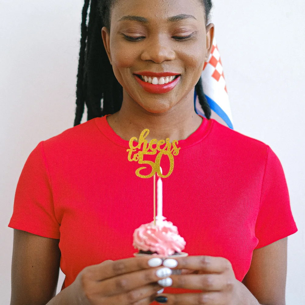 

36pcs Chic Cupcake Toppers Glitter Birthday Letter Cake Decors Party Supplies