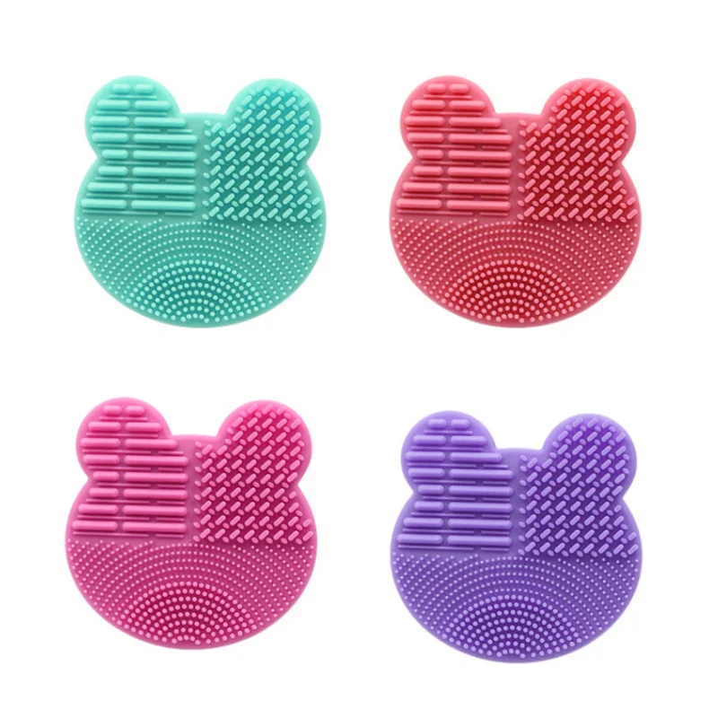 

Bear Makeup Brush Cleaner Box Silicone Foundation Brush Cleaning Mat Cosmetic Brush Cleaner Pad Sponge Scrubber Box Makeup Tool