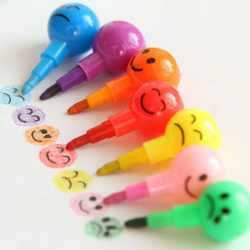 

Creative 7 Colors Sugar-Coated Haws Crayons Cartoon Graffiti Pen Stationery Gifts For Kids Crayon Wax Pencil