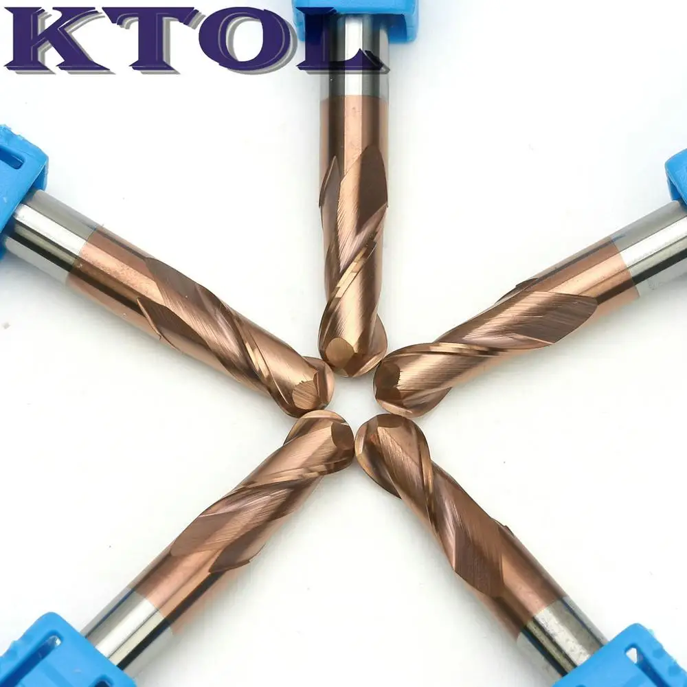 

14x45x100MM 2 Flute Ball Nose End Mill Set Coated Tungsten Carbide Milling Cutter Engraving Bits Metal Steel CNC Router Tools