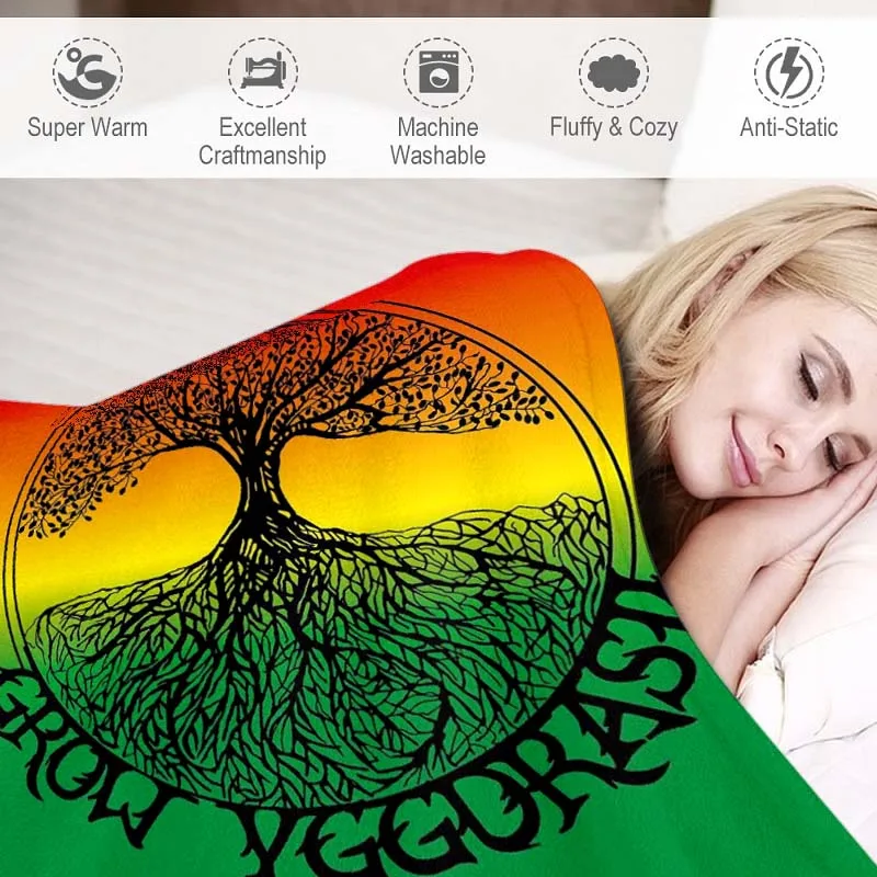 Супермягкое фланелевое одеяло с принтом Древо жизни Фланелевое покрывало