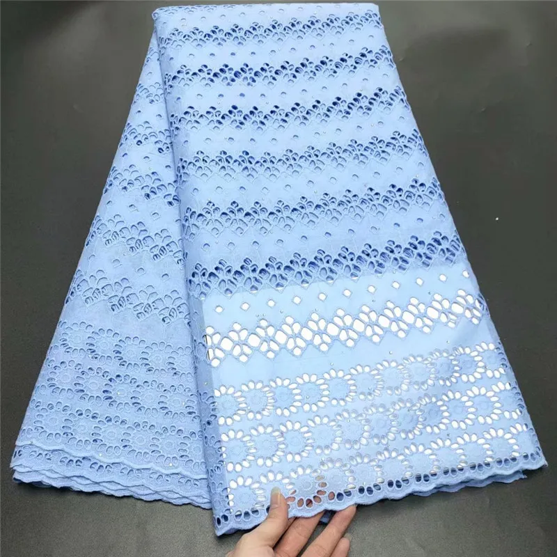 

5 yards Cotton fabric 2021 Dubai heavy beaded embroidery African Dry lace fabrics Swiss voile lace in Switzerland 1L082001