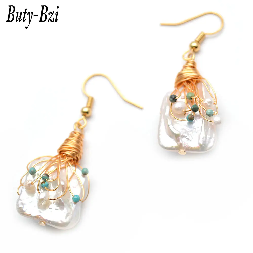 Популярные серьги подвески ручной работы из натурального камня с