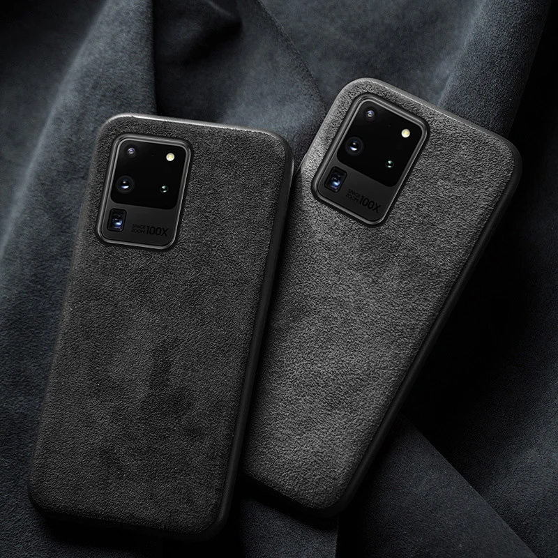 Чехол для телефона из натуральной коровьей замши Galaxy S9 S8 S10E S10 plus S20 note 10 9 A70 A71 A60 A50