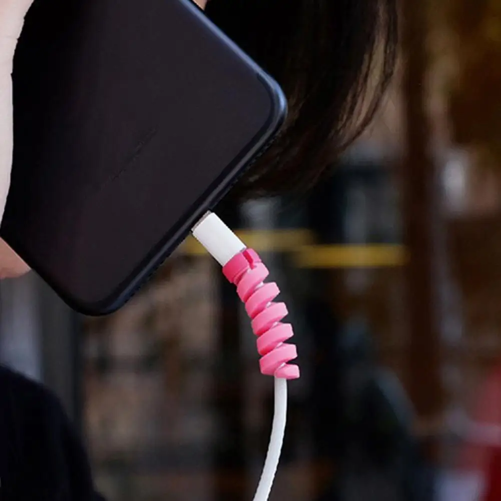 Спиральный кабель протектор для Apple iPhone USB зарядный провод защита восхитительный
