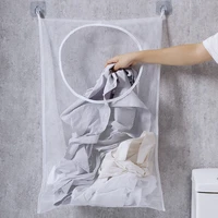 multifunctional laundry storage bag dirty clothes basket wall hanging toys net bag bathroom clothes laundry organization