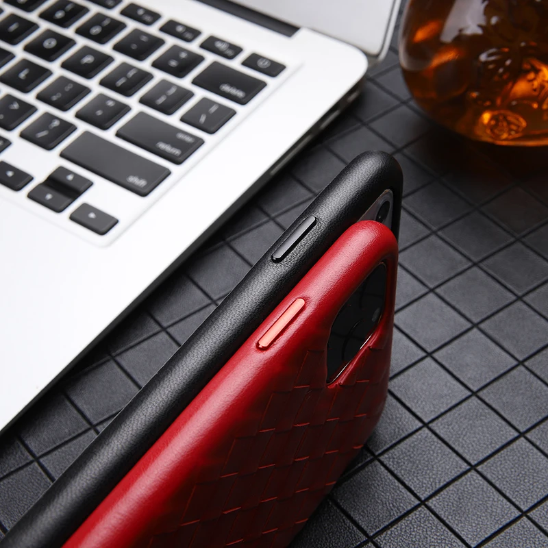 4 цвета для iPhone 11 Pro Max настоящий натуральный Овчина натуральная кожа чехол для телефона овчина задняя крышка крест ткачество металлическая кнопка