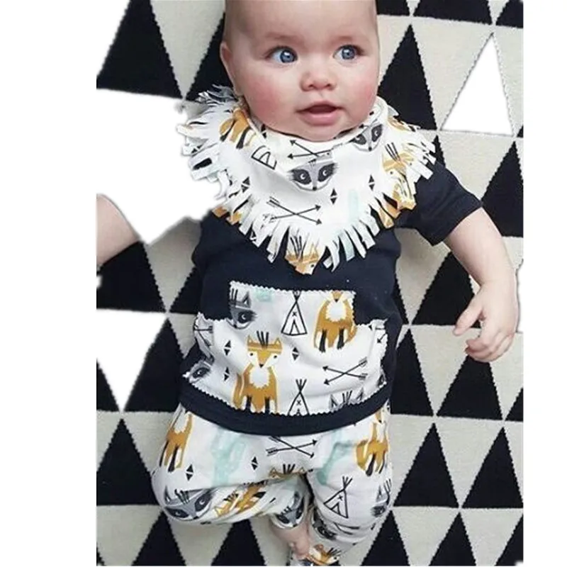 Комплект для малышей 0 2 лет куртка с карманами футболка + штаны лисой комплект из