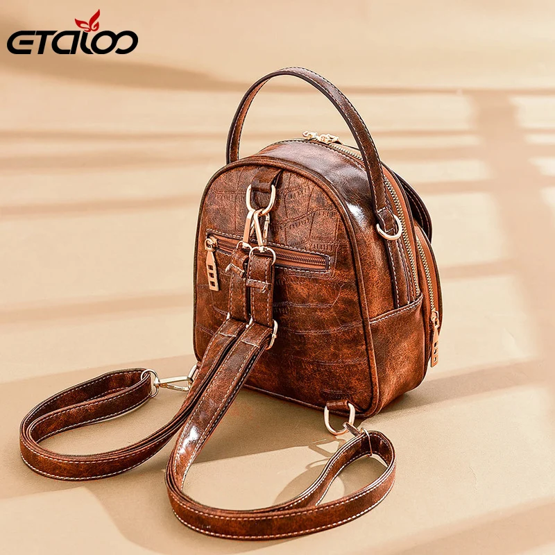 

Handbag Women Brown Leather Shoulder Bag Ladies Retro Tote Large PU Handbags bolso 2021 Fashion Big Black Bags