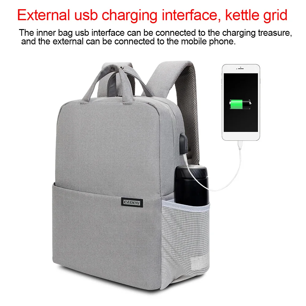 

Caden USB SLR Camera Bag Backpack Photography Bag with Wear-resistant and Waterproof Fit for Canon/Nikon/Sony/Mirrorless Camera