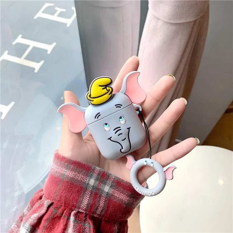 

3D cartoon Dumbo silicone wireless bluetooth earphone protective case for Airpods 1 2 earphone accessories