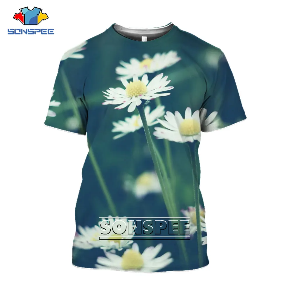 

SONSPEE T Shirt New Men Women Beach T-shirt 3D Print Little Daisy Cute Street Fashion Sports Fitness Harajuku Loose Tshirt