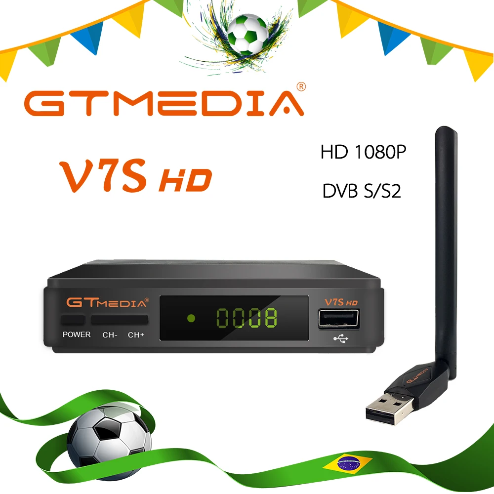 ТВ-приемник Freesat V7 hd с USB Wi-Fi FTA gtmedia v7s поддержка совместного использования сетей