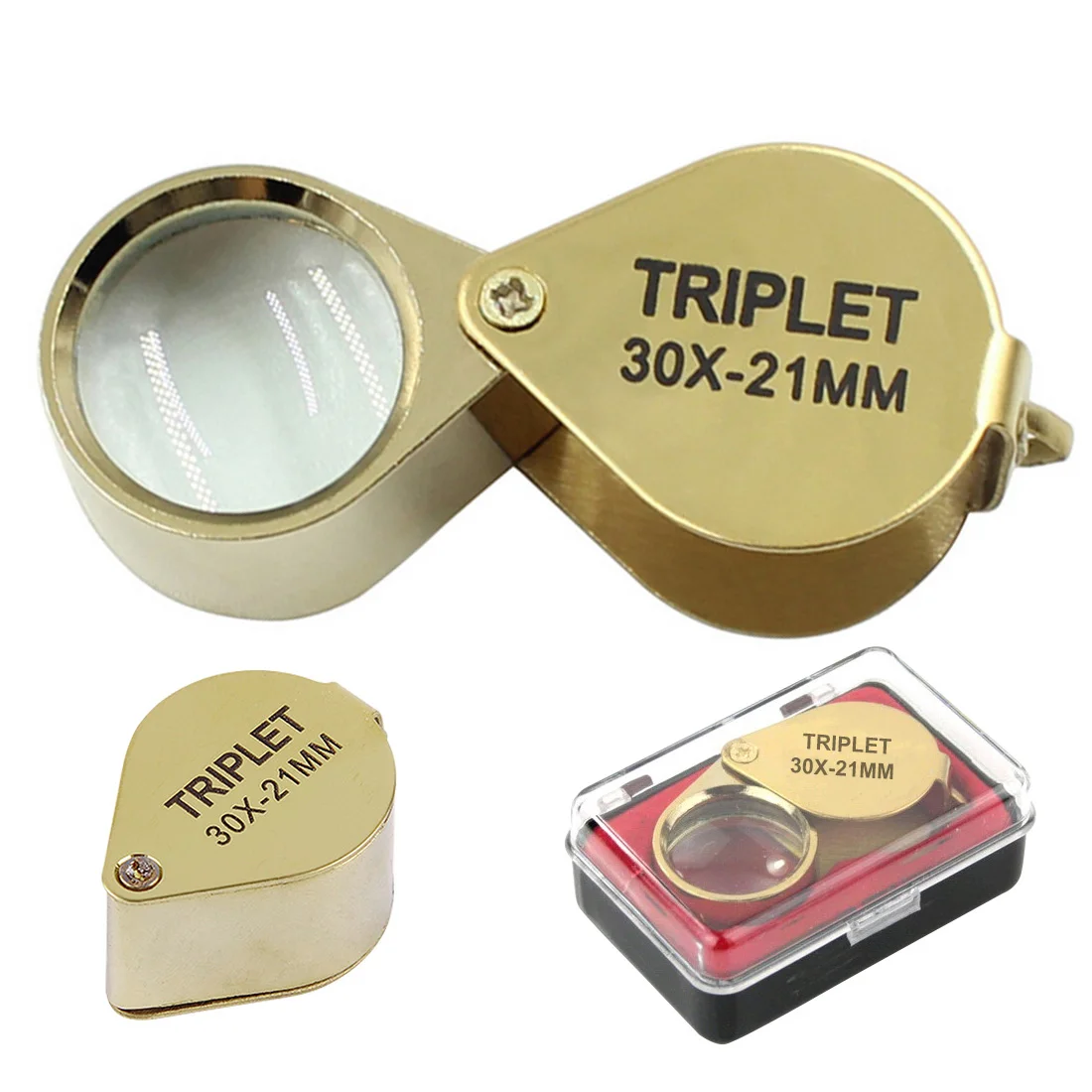 

Handheld Lens Folding Jewllery Loupe Portable Magnifying Glass Pocket Size Lovely Jewllery Magnifier 30X/ 40X/ 60X Magnification