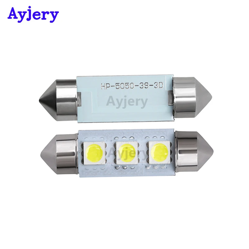 AYJERY C5W 100 шт. Белый 5050 3 SMD 36 мм 39 41 Festoon Dome светодиодный светильник 12 в автомобильный