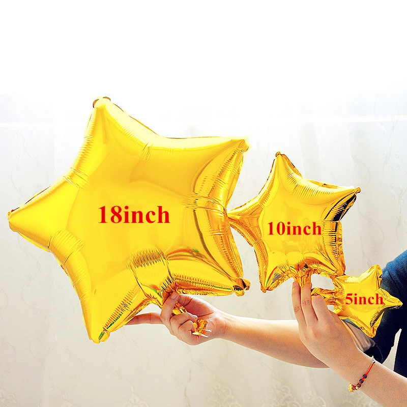 

10pcs/lot 10inch Star Heart Foil Balloons Wedding Birthday Party Backdrop Decor Air Inflatable Globos Child Gift Toy