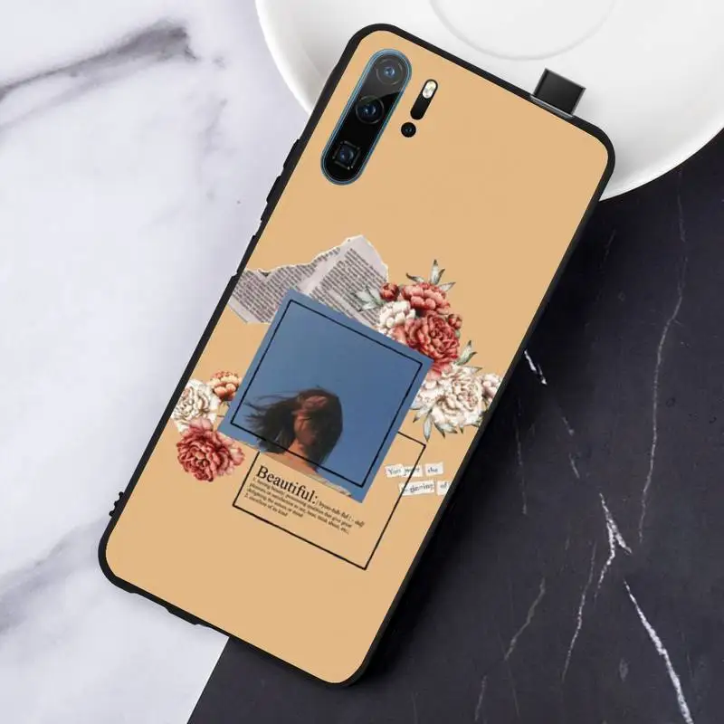 

Aesthetics songs lyrics flower pattern Phone Case For Huawei honor Mate P 10 20 30 40 Pro 10i 9 10 20 8 x Lite