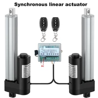 12v 24v 50 400mm stroke synchronous linear actuator with 2 remoto controller 1500n 3000n 4000n thrust no noise dc gear motor