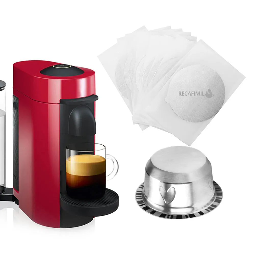 Для Nespresso Vertuoline кофе капсулы Pod нержавеющая сталь металлический кофе фильтр-чашка с алюминиевой крышкой