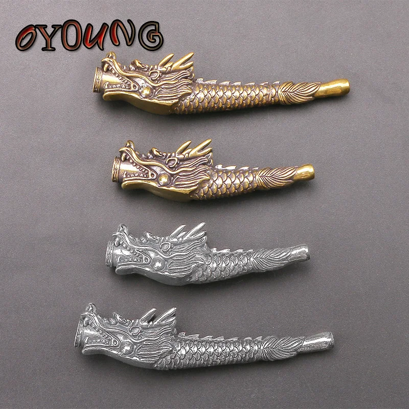 Винтажный латунный фильтр с головой дракона табачная трубка китайский