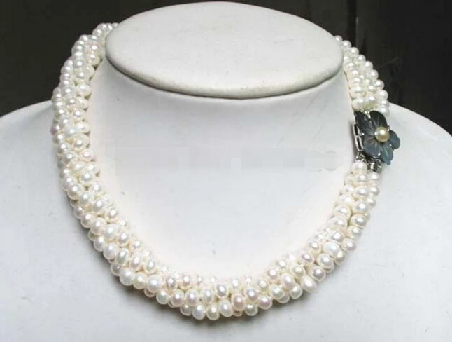 929 + ожерелье 4 нити скрученные белые жемчужные бусины Морская раковина застежка |