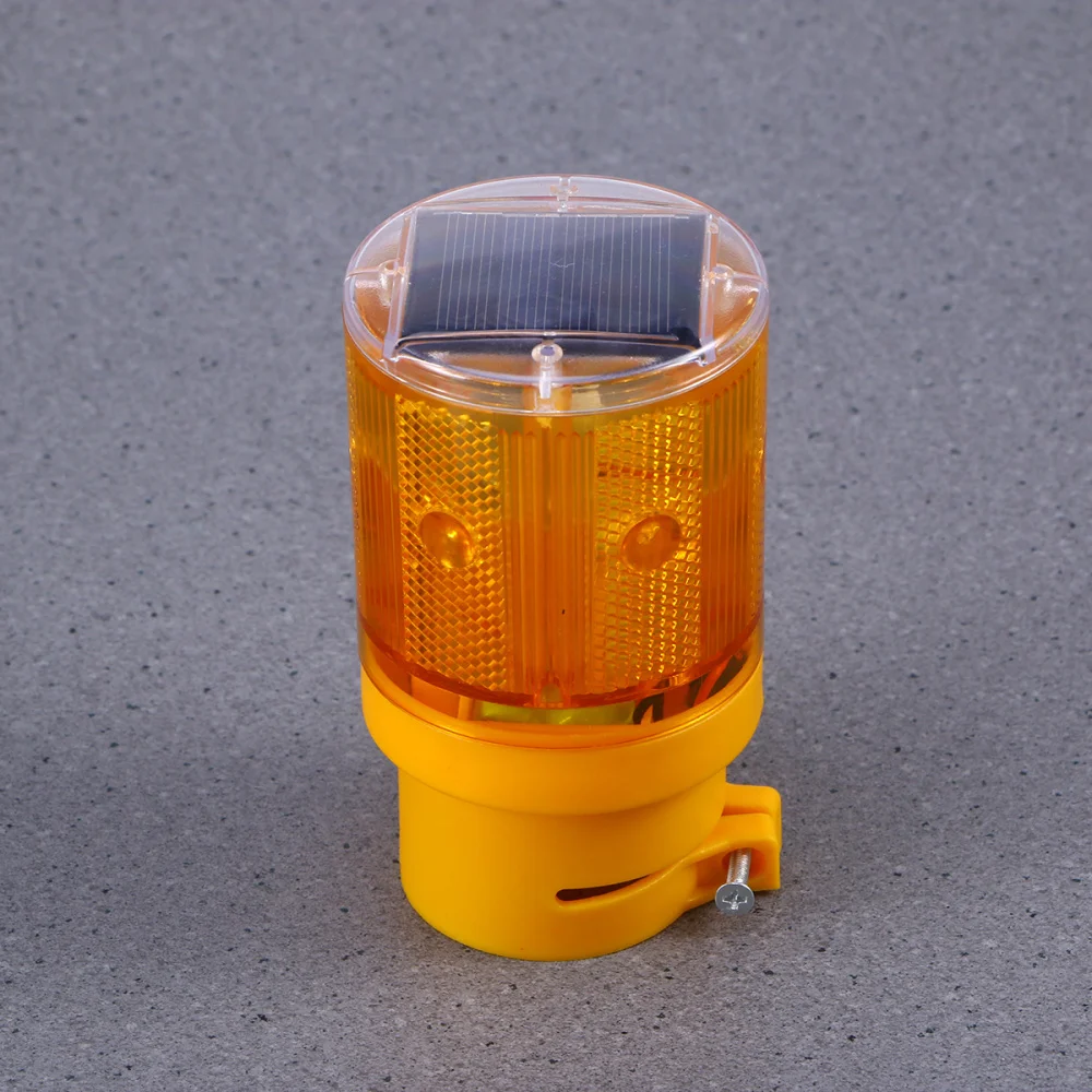

2pcs Solar Traffic Light Flashing Barricade Emergency Strobe Warning Light Wireless Safety Road Construction Beacon Lamp (Orange