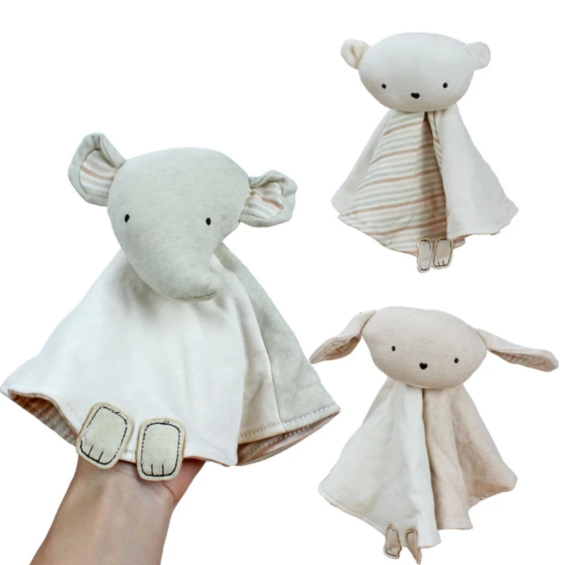 

Baby Soother Appease Towel Bib Soft Cotton Animal Sleeping Doll Teether Infants Comfort Sleeping Nursing Cuddling Toys