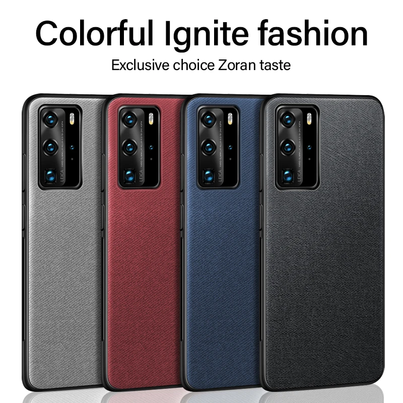 ultra thin cloth texture magnetic holder phone case for huawei p40 p30 p20 p10 lite mate 30 20 pro luxuy silicone fabric cover free global shipping