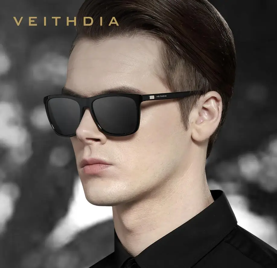 Бренд VEITHDIA унисекс Ретро стиль алюминий + TR90 солнцезащитные очки поляризационные