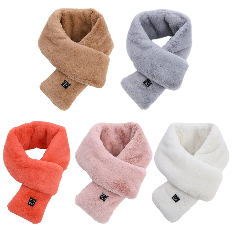 

New 2020 Winter Scarf Heated Scarf USB Women Heating Scarf Couple Scarf Neckerchief Plush Collar Scarves