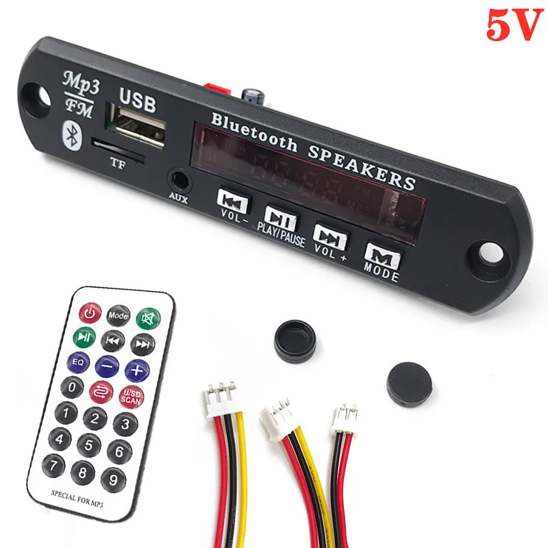 5V 5 V-12 V цвет BT TF USB FM Aux радио MP3 плеер интегрированы в машину с USB, туманный распылитель, Набор беспроводной связи по стандарту Bluetooth MP3 декодер доска модуль аудио-усилитель - Цвет: 5V