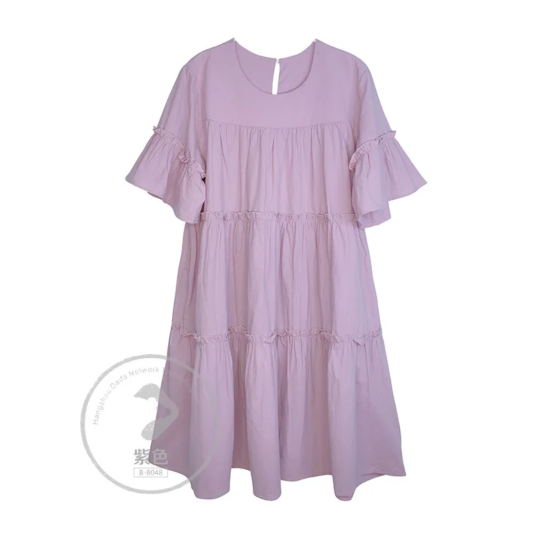 

Maternity Clothes Summer Cotton O Neck Short Sleeve Loose Stylish Dress for Pregnant Women Pregnancy Clothes