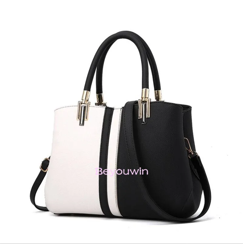1pcs double color lady handbag high quality pu leather |