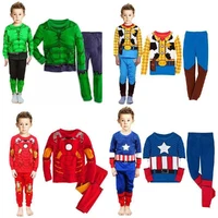 1 7y children pajamas set toy story woody frozen superhero girls boys cartoon autumn leisure wear sleepwear clothes gift for kid
