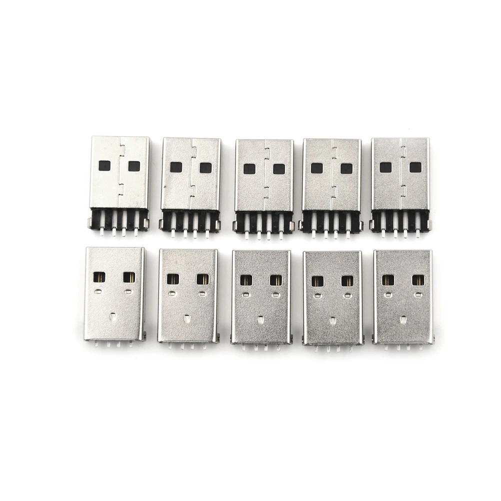 20 шт./лот 2 0 4 контактный разъем USB типа A SMT черный штекер G49 для передачи данных и