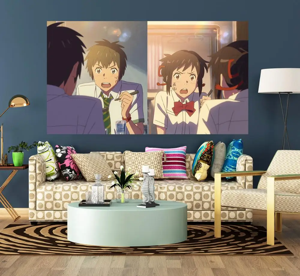 Самоклеящиеся 3D наклейки на стену с надписью Ваше имя японское аниме фотообои
