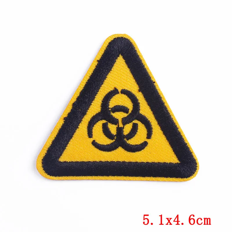 

Triangle Traffic Sign Patches For Clothes Stripes Iron On Transfer Appliques Clothing Sticker Embroidery Badges For Backpack DIY
