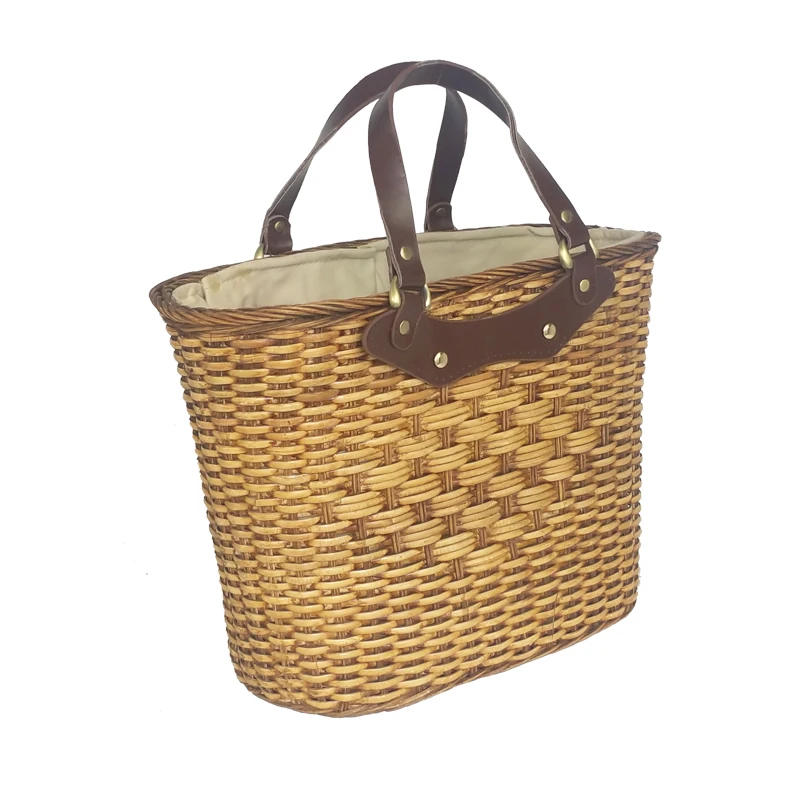 Новый стиль Искусственная кожа ПУ ручка + ротанга сумка тела Сумки из натуральной